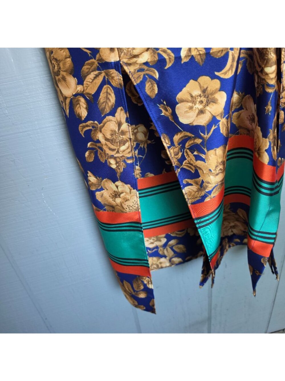 Zara Floral Maxi Shirt Long Sleeve Belted Button Front Boho Scarf Dress. Size XS - Picture 3 of 12